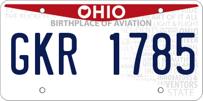 OH license plate GKR1785