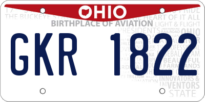 OH license plate GKR1822