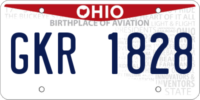 OH license plate GKR1828