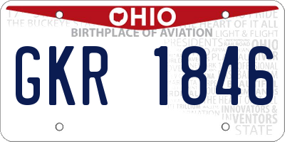 OH license plate GKR1846