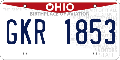 OH license plate GKR1853