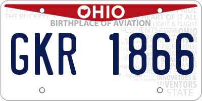 OH license plate GKR1866