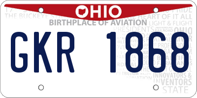 OH license plate GKR1868