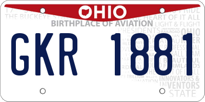 OH license plate GKR1881