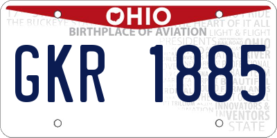 OH license plate GKR1885