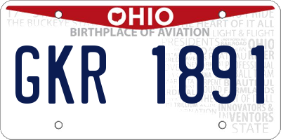 OH license plate GKR1891