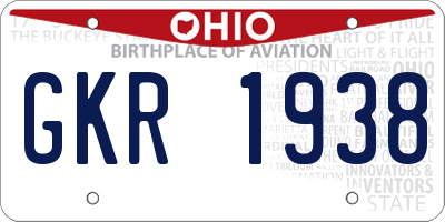 OH license plate GKR1938