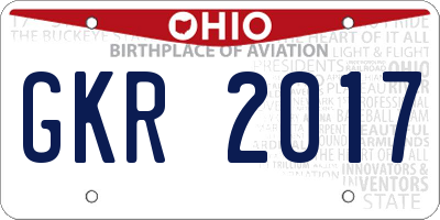 OH license plate GKR2017