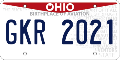 OH license plate GKR2021