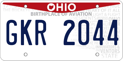 OH license plate GKR2044