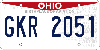 OH license plate GKR2051
