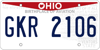 OH license plate GKR2106