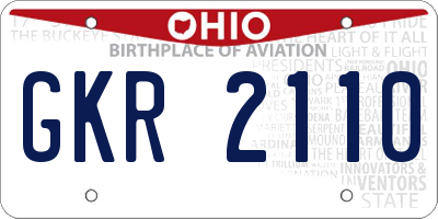 OH license plate GKR2110