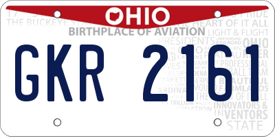 OH license plate GKR2161