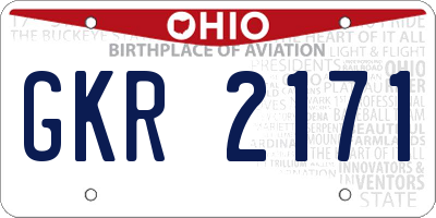 OH license plate GKR2171