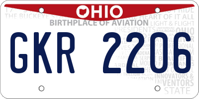 OH license plate GKR2206