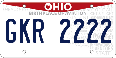 OH license plate GKR2222