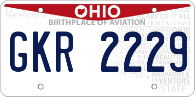 OH license plate GKR2229