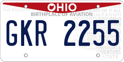 OH license plate GKR2255
