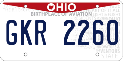 OH license plate GKR2260