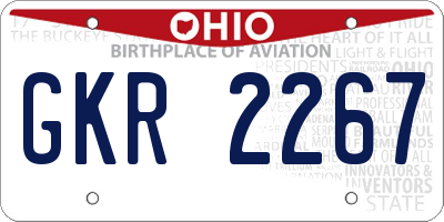 OH license plate GKR2267