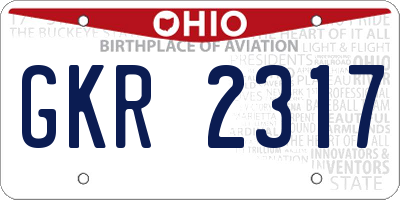 OH license plate GKR2317