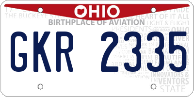 OH license plate GKR2335