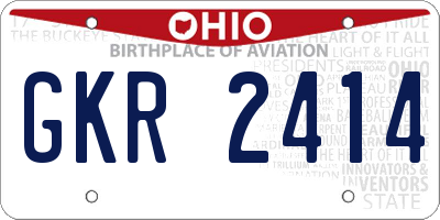 OH license plate GKR2414