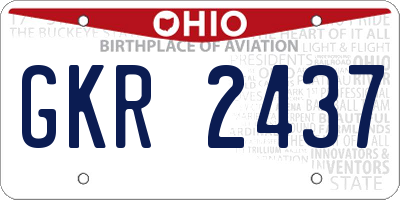 OH license plate GKR2437