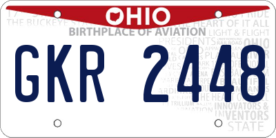 OH license plate GKR2448
