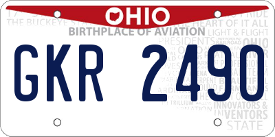 OH license plate GKR2490