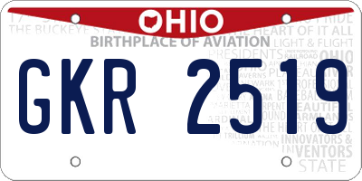 OH license plate GKR2519