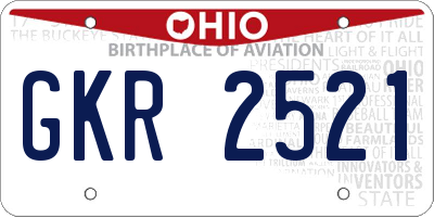 OH license plate GKR2521