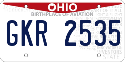 OH license plate GKR2535