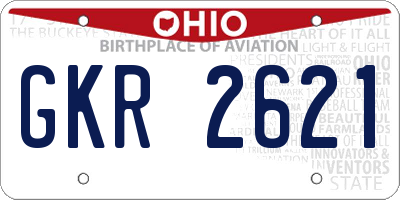 OH license plate GKR2621