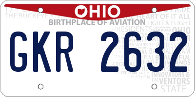 OH license plate GKR2632