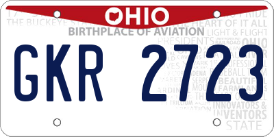 OH license plate GKR2723