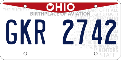 OH license plate GKR2742