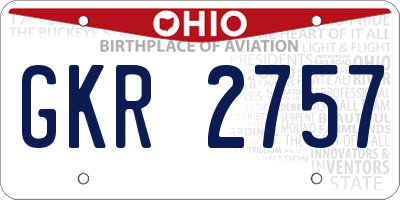 OH license plate GKR2757