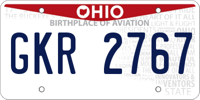 OH license plate GKR2767