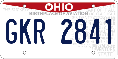 OH license plate GKR2841