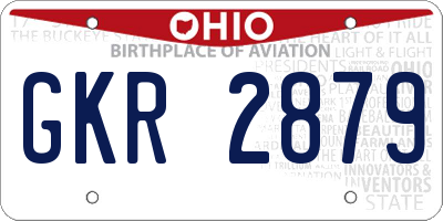 OH license plate GKR2879
