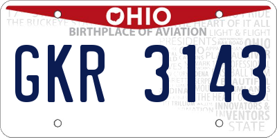 OH license plate GKR3143