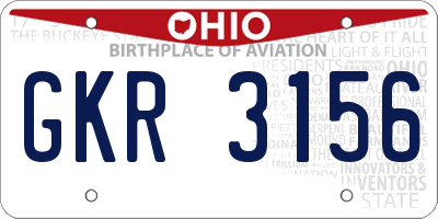 OH license plate GKR3156
