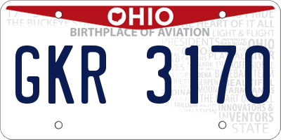 OH license plate GKR3170