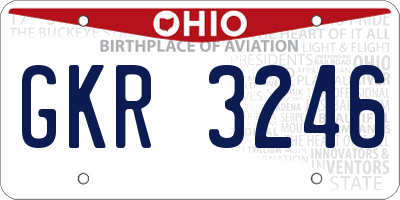 OH license plate GKR3246