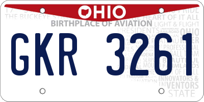 OH license plate GKR3261