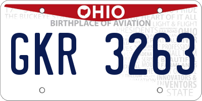 OH license plate GKR3263
