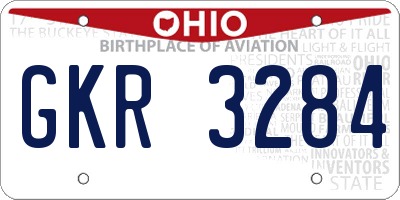 OH license plate GKR3284