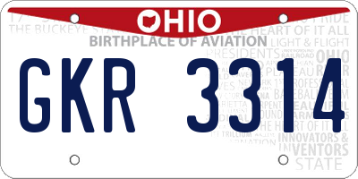 OH license plate GKR3314